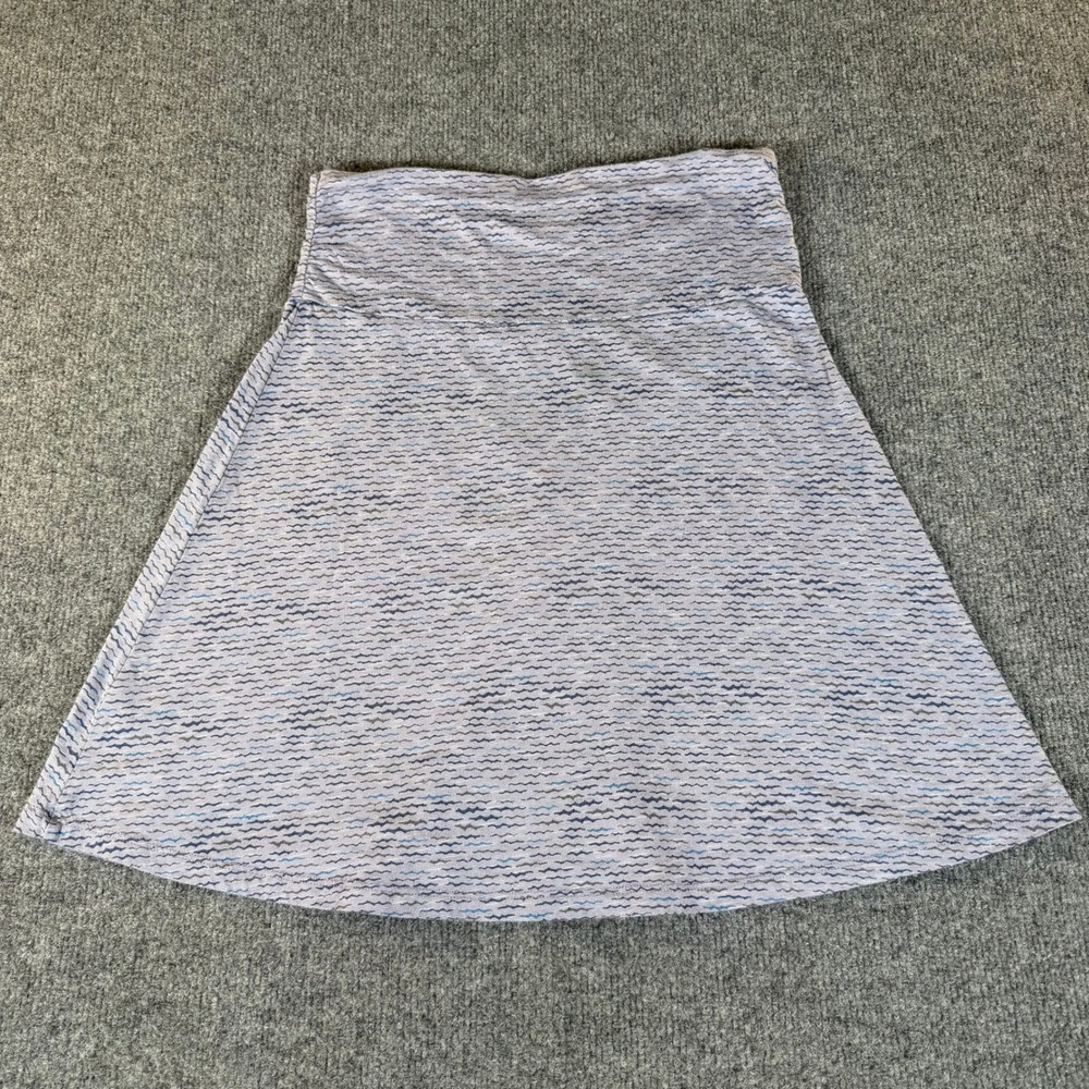 Toad&Co Chaka Skirt Womens XS Blue Purple Wavy Stripe Organic Cotton Tencel Mini